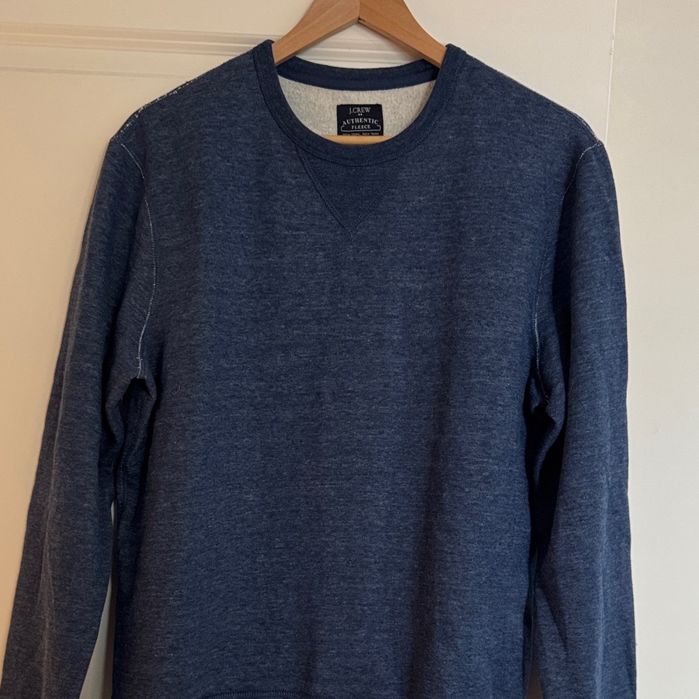 J. Crew Heathered Blue Crewneck Sweater